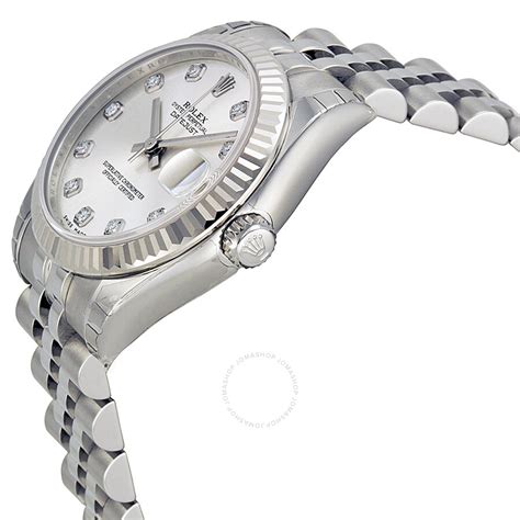 rolex datejust 31 silver diamonds wrist|rolex datejust 31 price uk.